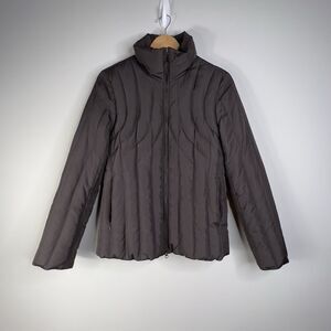 Kenneth Cole Reaction Zip Up Puffer Down Jacket Brown Size M Outdoor